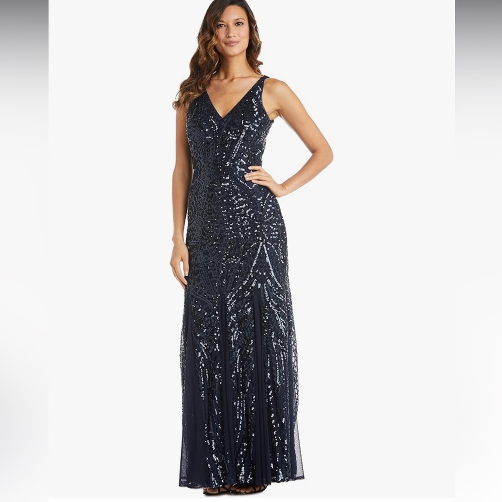 Night way collections sequin gown